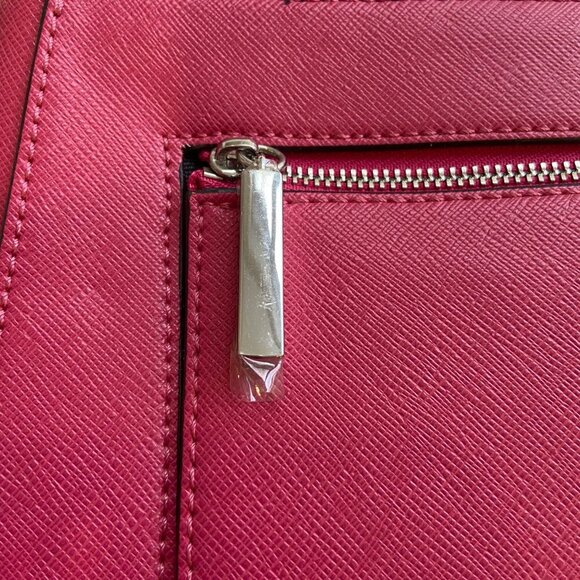 Joseph Ribkoff designer Pink Crossbody Bag With Chain Strap & Silver Accents - Picture 9 of 16